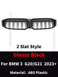 กระจังหน้าสำหรับ BMW 3ซีรีส์ G20 G21 LCI 2023 330i M340i 320d กรอบกระจังหน้ารถอะไหล่เปลี่ยนเตียงคู่ไ