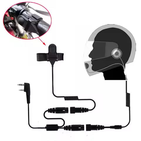 Motorcycle Full Face Helmet Headset Earpiece for Two Way Radio Baofeng Walkie Talkie UV-5R UV-S9 Plu