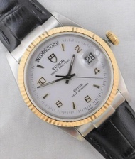 高價回收 回收帝陀 Tudor Prince Date + Day 76200 18k Solid Gold Bezel 2001 Mens Watch....36mm