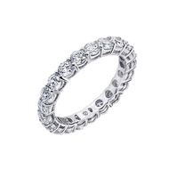 Platinum or Gold Plated Sterling Silver All-Around Band Ring set with Round Infinite Elements Cubic