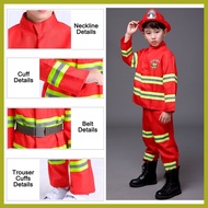 ♥ ☇ √ 【Ice Bear 】Fireman Costume for Kids Birthday Theme Suit for Boy Girl Career Day Guidance Cost