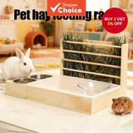 PetMate Wooden Hay Feeder Stand Removable Rabbit Hamster Quail Cage Home Pet Supplies