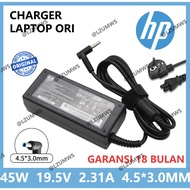 Charger Adapter Original hp 19.5V 2.31A 45W 4.5*3.0mm Laptop Stream X360 13 14 Pavilion 854054-001 h