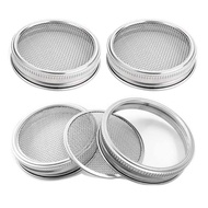 Yours MO-4 Piece Sprouting Jar Lid Silver Stainless Steel 86mm for Wide and Wide Mouth Jar for Growi