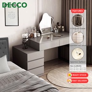 DECCO 130cm/170cm Modern Minimalist Dressing Table With Side Cabinet Without Mirror Bedside Makeup D