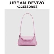 URBAN REVIVO ใหม่แฟชั่นสตรีกระเป๋าลายจระเข้ AW12TB2N2015 Pale pink