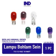 HIJAU UNGU MERAH 1 PC Motorcycle Car Turn Signal-Sen Bulb T13 12V 10 Watt White/Purple Green/Red BEA