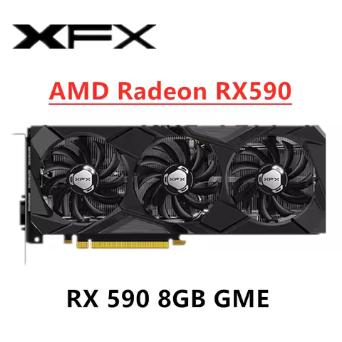 XFX RX 590 580 8GB GDDR5 Graphics Cards GPU Radeon AMD Radeon RX590 GME 8GB AMD Video Card Desktop P