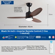 MENGHUANG | Sino-New Bronze Retro Grand Wooden Inverter Fan Lamp