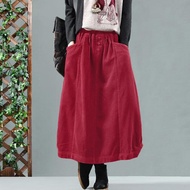 Rok Corduroy Wanita bahan korduroi import