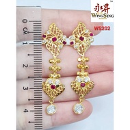 Wing Sing 916 Gold Earrings / Subang Indian Design  Emas 916 (WS202)