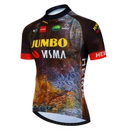 2024 Jumbo VISMA Men's Cycling Shirt Short Sleeve Summer Road Cycling Clothing Quick Dry Bicycle T-Shirt MTB Bicycle Shirt