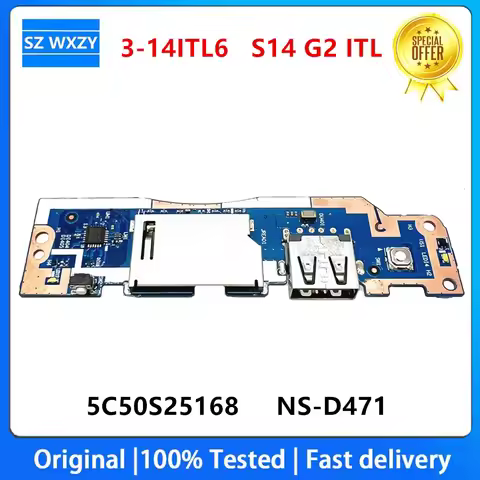 For Lenovo ideapad 3-14ITL6 82H7 S14 G2 ITL 82MU USB SD CARD READER POWER BUTTON BOARD 5C50S25168 NS