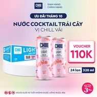 Thùng 24 lon Chill Cocktail vị Vải Hoa Hồng 320ml/lon (độ cồn 3%)