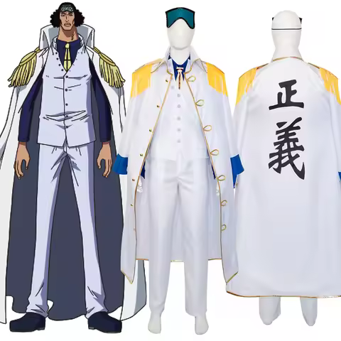 Pirates Tenth Ship Captain Marine Admiral Kuzan Aokiji Cosplay Costume Anime Pre-timeskip White Unif