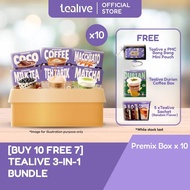 [Buy 10 Free 7] Tealive 3-in-1 x10, Free x1 PMC Pouch + x1 Durian Box GWP+  x5 Random sachet Flavor