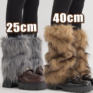 New Vintage Imitation Fur Calf-High Knee-Length Sock - Warm Furry Winter Leg Warmer