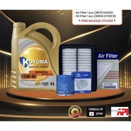 A620# HYUNDAI i10 1.1 AIR FILTER + OIL FILTER + KOYOMA 15W40 MINERAL ENGINE OIL