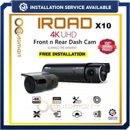 IROAD X10 64GB Front & Rear 4K UHD Dashcam Car Recorder Night Vision ADAS WI-FI Connection with Apps