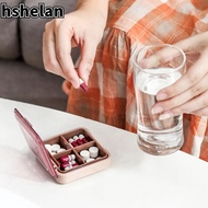HSHELAN Travel Pill Box, Plastic 4-Cell Mini Pill Box, Portable Colorful Pill Storage Box Medicine