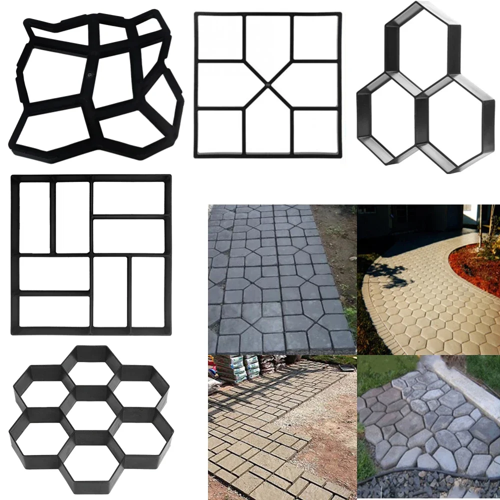 DIY Path Maker Paver Molds Stone Brick Concrete Mold Concrete Cement Walk Garden Path Paving Paver R