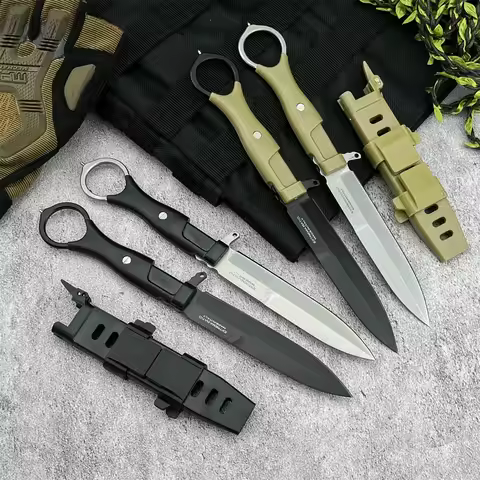 Extrema Ratio Fixed Blade Knife with Sheath 8Cr13Mov Steel Blade Nylon Fiber Handle Outdoor EDC Camp