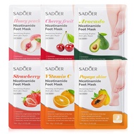 6 Pairs SADOER Fruits Foot Mask Moisturizing Foot Peeling Mask Exfoliating For Feet Spa Pedicure Exf
