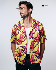 MAKAI เสื้อเชิ้ต เสื้อฮาวาย ผ้าไลโอเซลล์ ลาย LURE Hawaiian Shirt