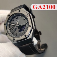 Metal Adapter Metal 2rd Bezel Stainless Steel Case and Fluororubber Strap for Casio G Shock GA-2100/2110 Specifically Upgrading The G-Shock GA2100 GA2110