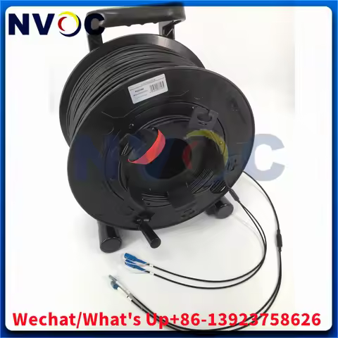 500M 2Core G657A1 3.0mm TPU SC ST FC LC ODC Portable Field Tactical 2C SM Fiber Optic Patch Cable Wi