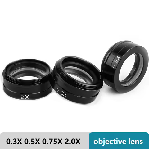 0.75X/0.3X/2X/0.5X Barlow Auxiliary Objective Glass Lens WD165 For 180X 130X Zoom C-mount Lens Indus