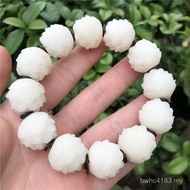 White Jade Bodhi 20mm Root Bracelet Bodhi Bodhi Root Lotus Lotus Root Carving Bracelet White String 
