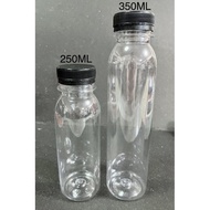 250ML & 350ML disposable round cylinder bottle clear plastic tapioca bottle (water, juice, tapioca)