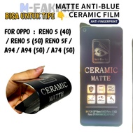 TEMPERED GLASS CERAMIC BLUE RENO 5 4G / 5 5G / 5F / A94 / A94 5G / A74 5G CERAMIC BLUE MATTE