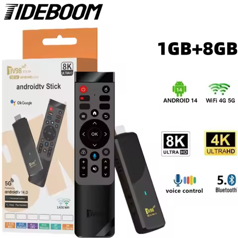 TV98 ATV X9 TV Stick 1/8GB 2/16GB Android 14.0 Allwinner H313 Quad Core Wifi 5G BT5.0 Voice Remote S