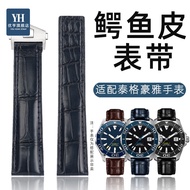 Suitable for Tiger Howard Alligator Leather Watch Strap Sports Submarine Carlila Monaco Black Blue B