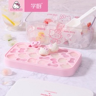 CHEFMADE Hello Kitty 4PCS Set Food-grade Silicone Ice Cube Tray Ice Storage Box Ice Jelly Cake Choco