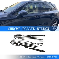 Glossy Black Chrome Delete Window Trims For Porsche Cayenne 2010-2016