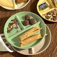 211 Ceramic Plate Round Three-Grid Dinner Plate Dinner Plate Children's Dinner Plate Tableware House