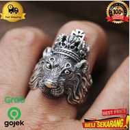 Men's lion ring titanium silver adjustable tiger signet, men's ring/ lion ring/ lion/ Ring men's/ Ri