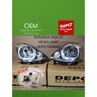 FREE H4 PERODUA VIVA 07YR HEAD LAMP DEPO TAIWAN