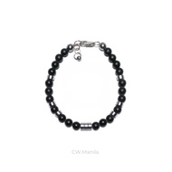 CW Manila - 0RION Bracelet - 6mm Matte Onyx Stone with Silver Hematite Spacers - Lobster Clasp