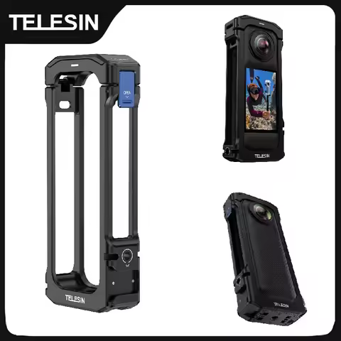 TELESIN Aluminium Alloy Frame Case For Insta 360 X4 Vertical shot Low Weight Protective shell For In
