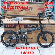 Sepeda lipat police texas 20 inch folding bike element police texas 8+