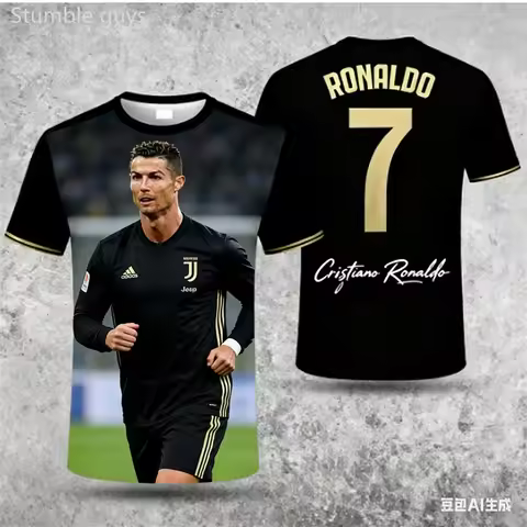 Men's Summer Outdoor Sportswear Ronaldo #7 T-shirt Quick Dry Breathable Jersey Kids Boys Clothes