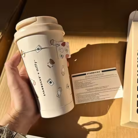 Cartoon Miffy Rabbit Coffee Cup Thermos Cup Large Capacity Exquisite Fashion Creative Personality Hi