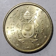 Uang Koin Negara Vatikan/Vatican 50 Euro Cent Tahun 2022 Luster