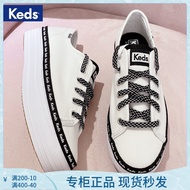 Keds thick-soled white shoes printed logo letter canvas shoes casual board shoes college style women's shoes temperament strong