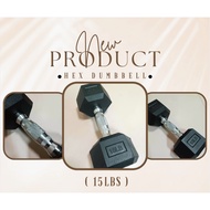 Rubberized Hex Dumbbell ( 15 LBS )