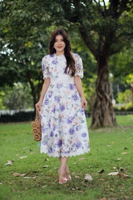 ชุดเดรส ลูกไม้ ฉลุ L-6XL ชุดออกงาน ชุดไปงาน ชุดเดรสสวยๆ ชุดไปวัด ชุดทำบุญ ชุดงานบุญ ชุดงานบวช ชุดทำง